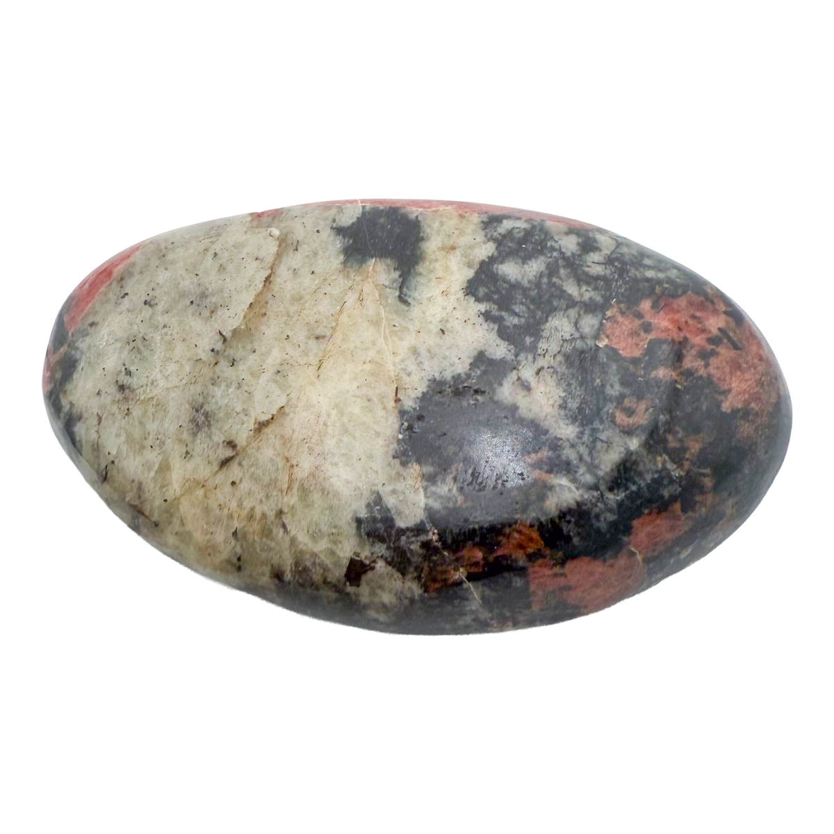 Rhodonite polished free form from Zimbabwe, alternate view
