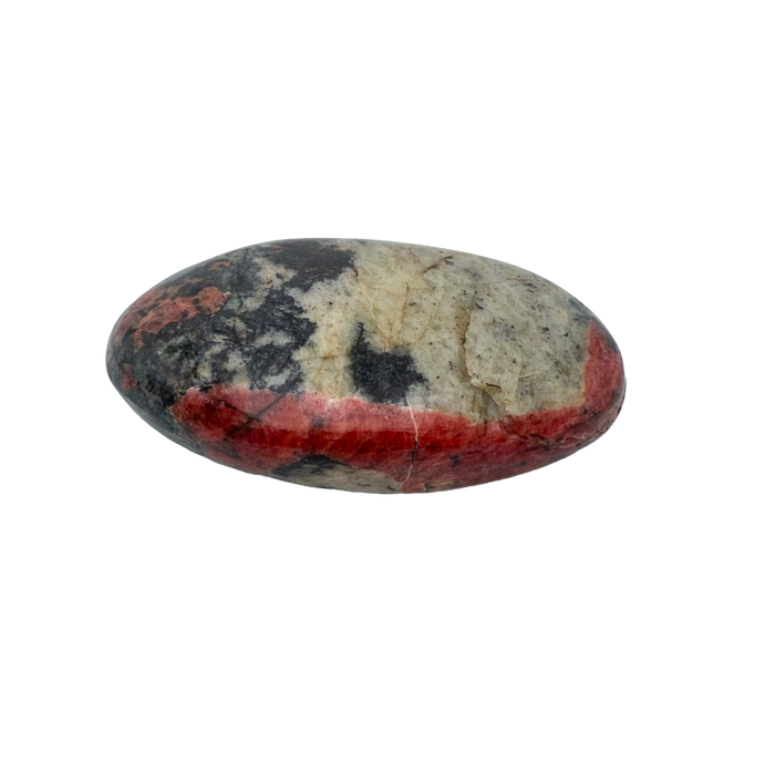 AA grade Rhodonite polished free form from Masvingo, Zimbabwe, rose pink with black manganese veining