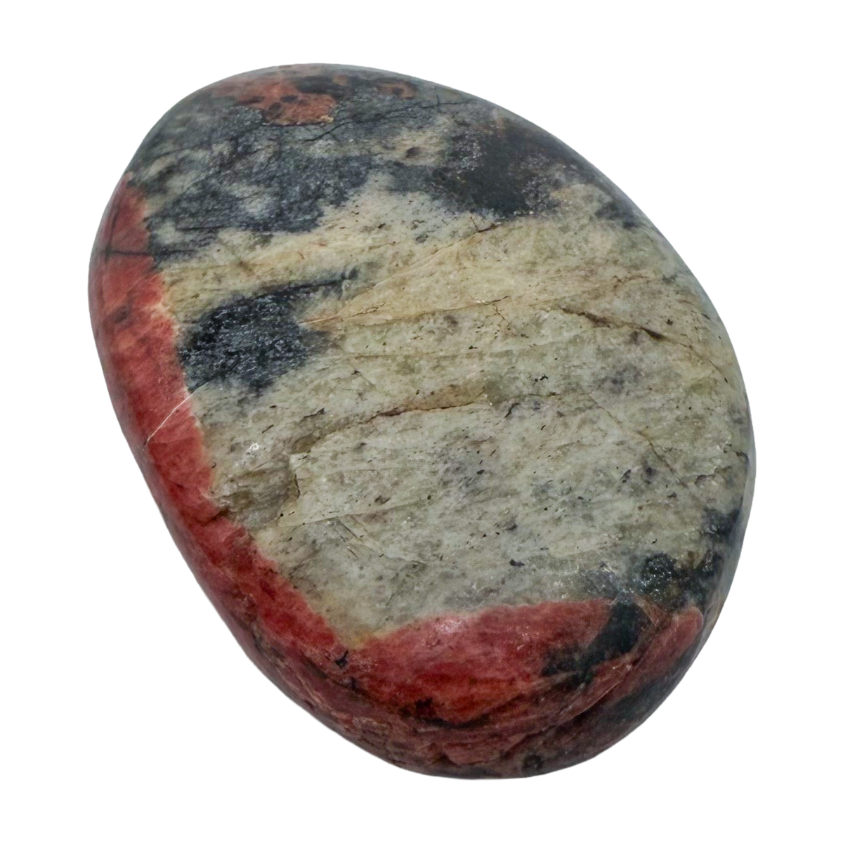 Rhodonite polished free form from Zimbabwe, alternate view