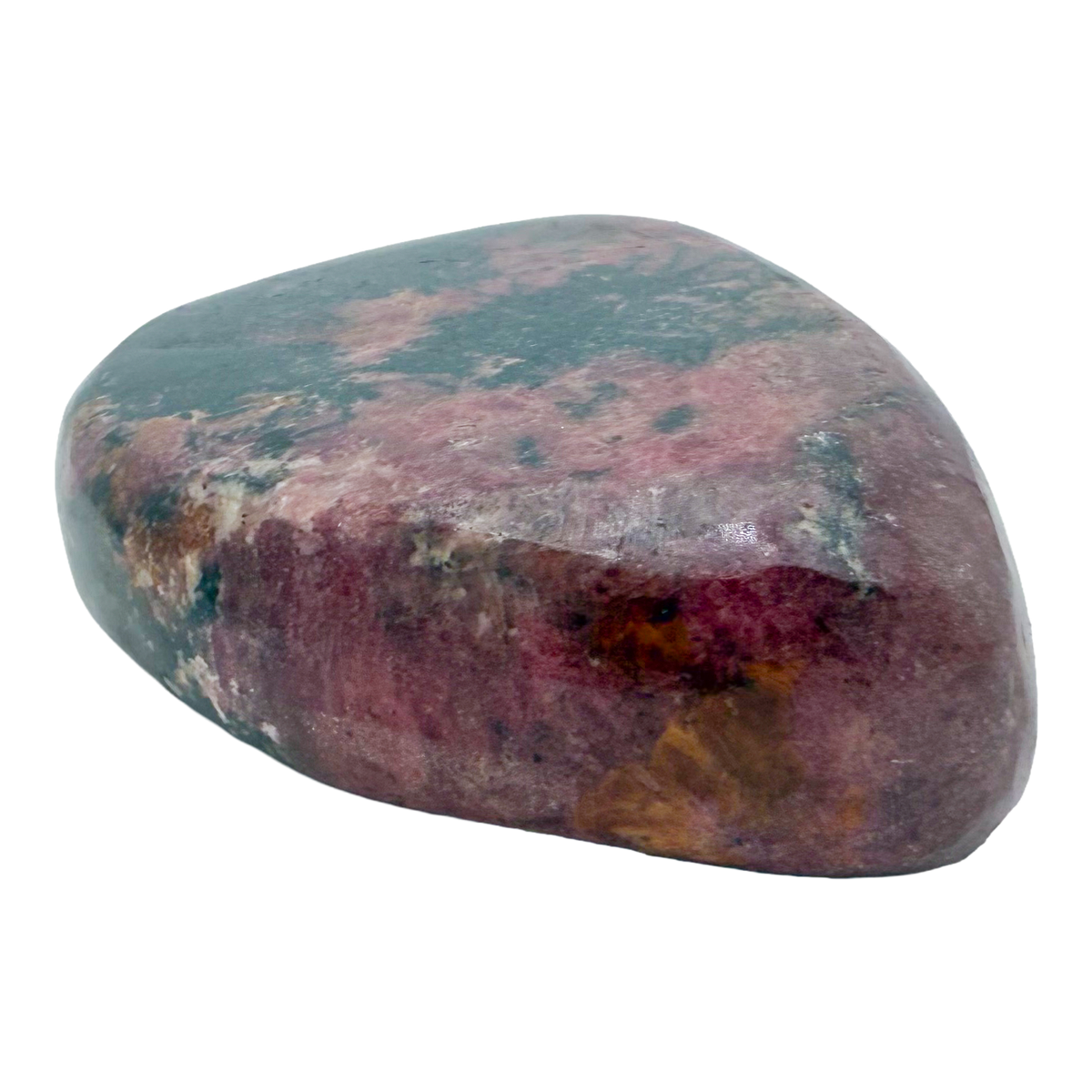 Rhodonite polished free form from Zimbabwe, alternate view