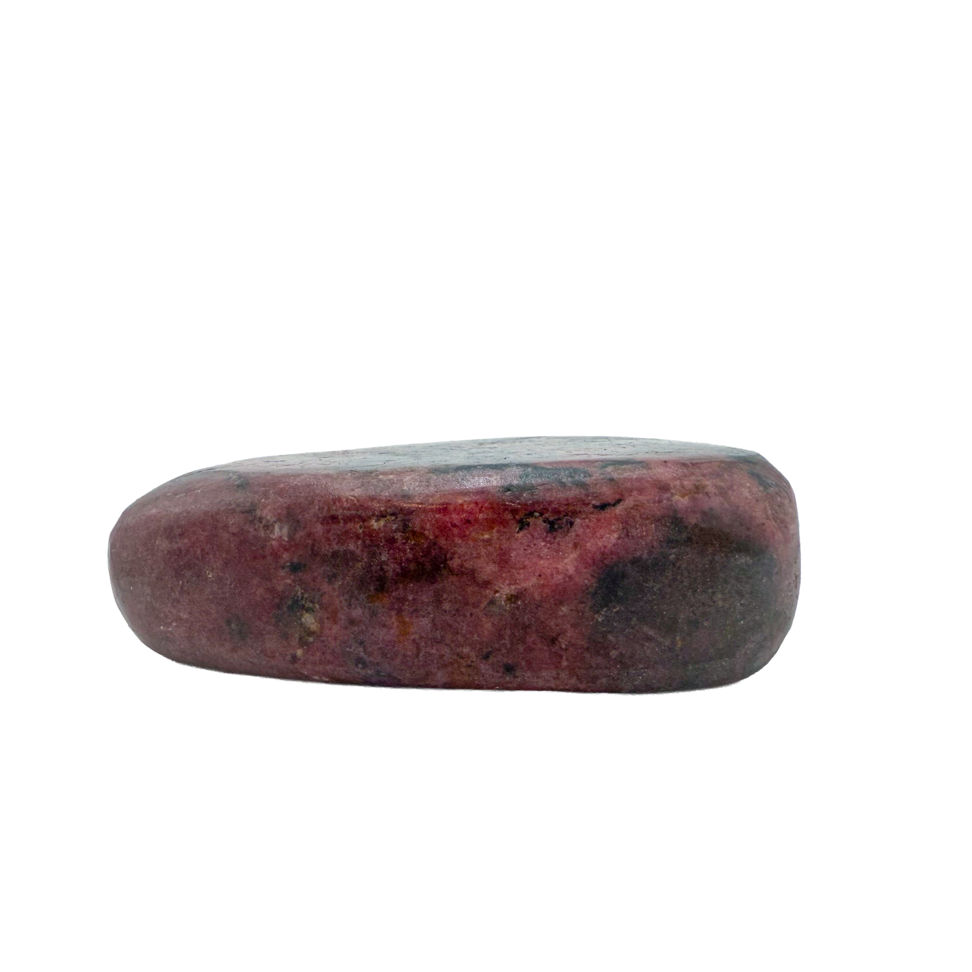 AA grade Rhodonite polished free form from Masvingo, Zimbabwe, rose pink with black manganese veining