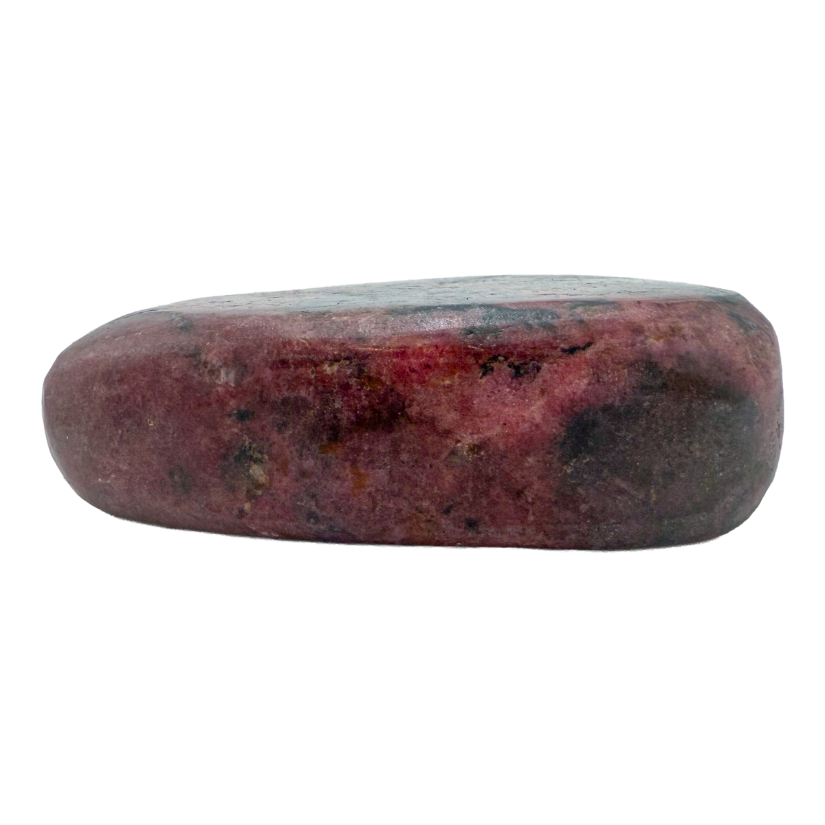 AA grade Rhodonite polished free form from Masvingo, Zimbabwe, rose pink with black manganese veining