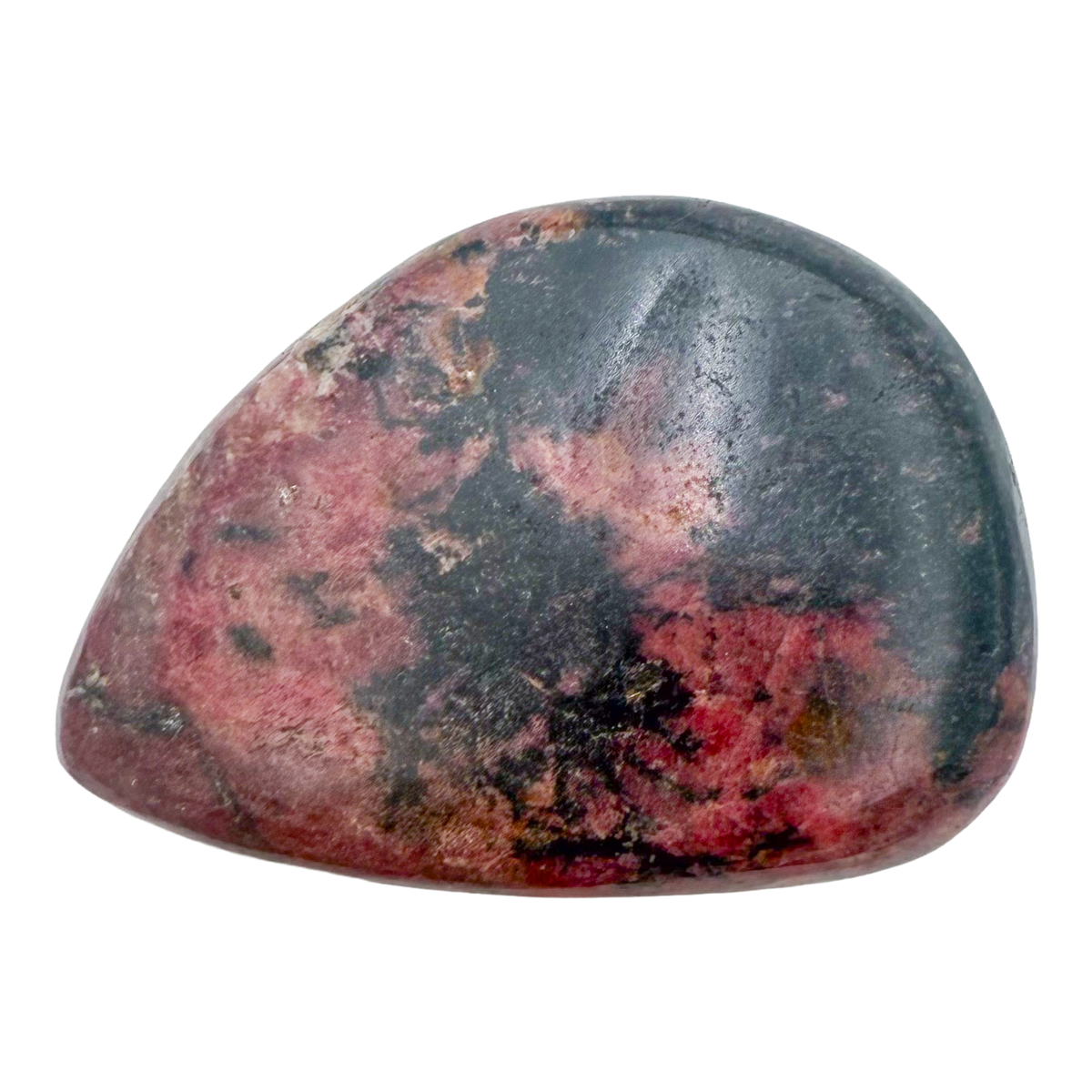 Rhodonite polished free form from Zimbabwe, alternate view