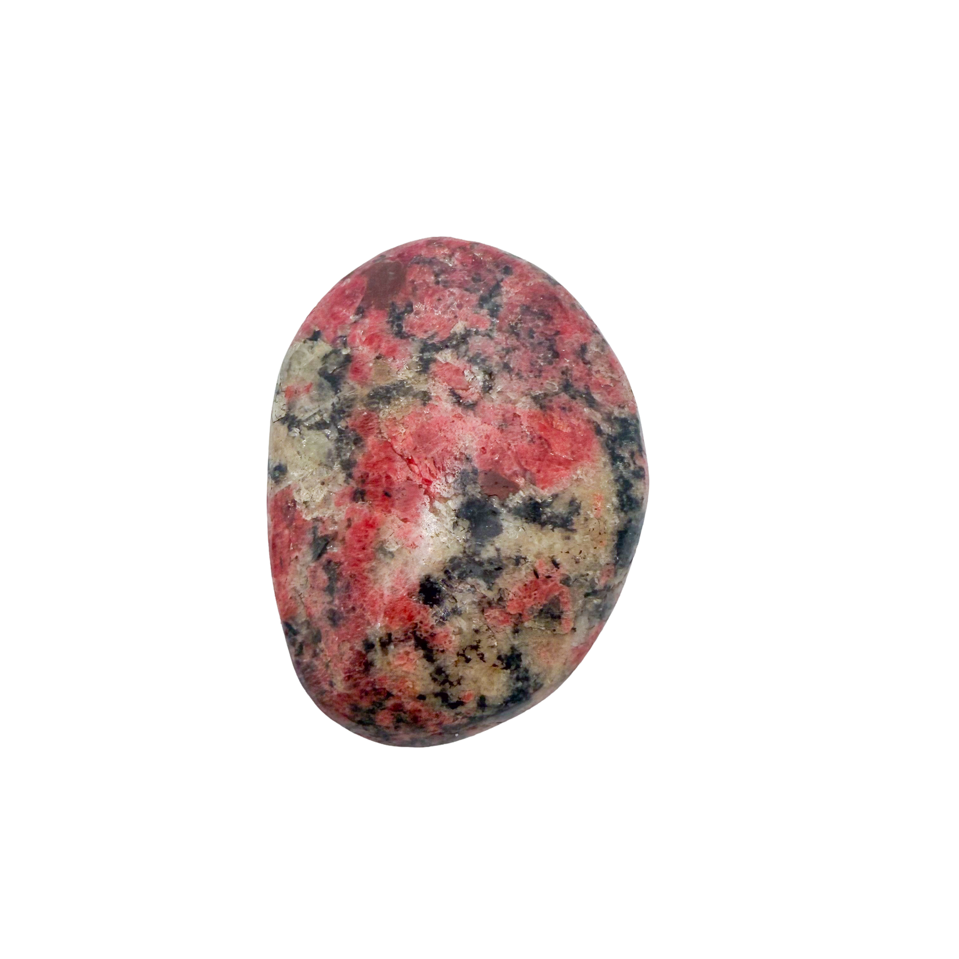 Rhodonite polished free form from Zimbabwe, alternate view