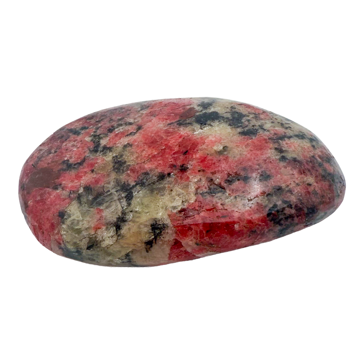 Rhodonite polished free form from Zimbabwe, alternate view