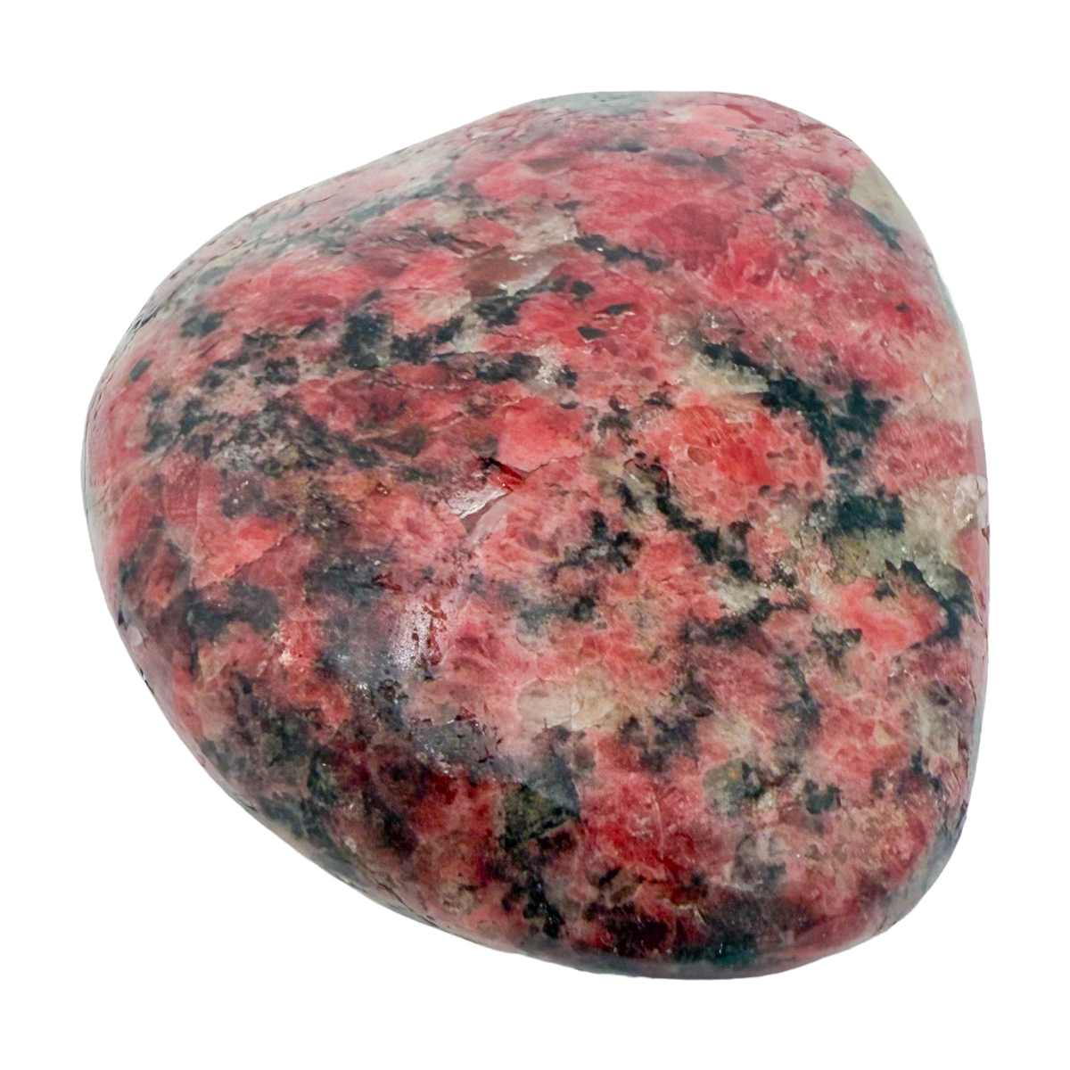 Rhodonite polished free form from Zimbabwe, alternate view