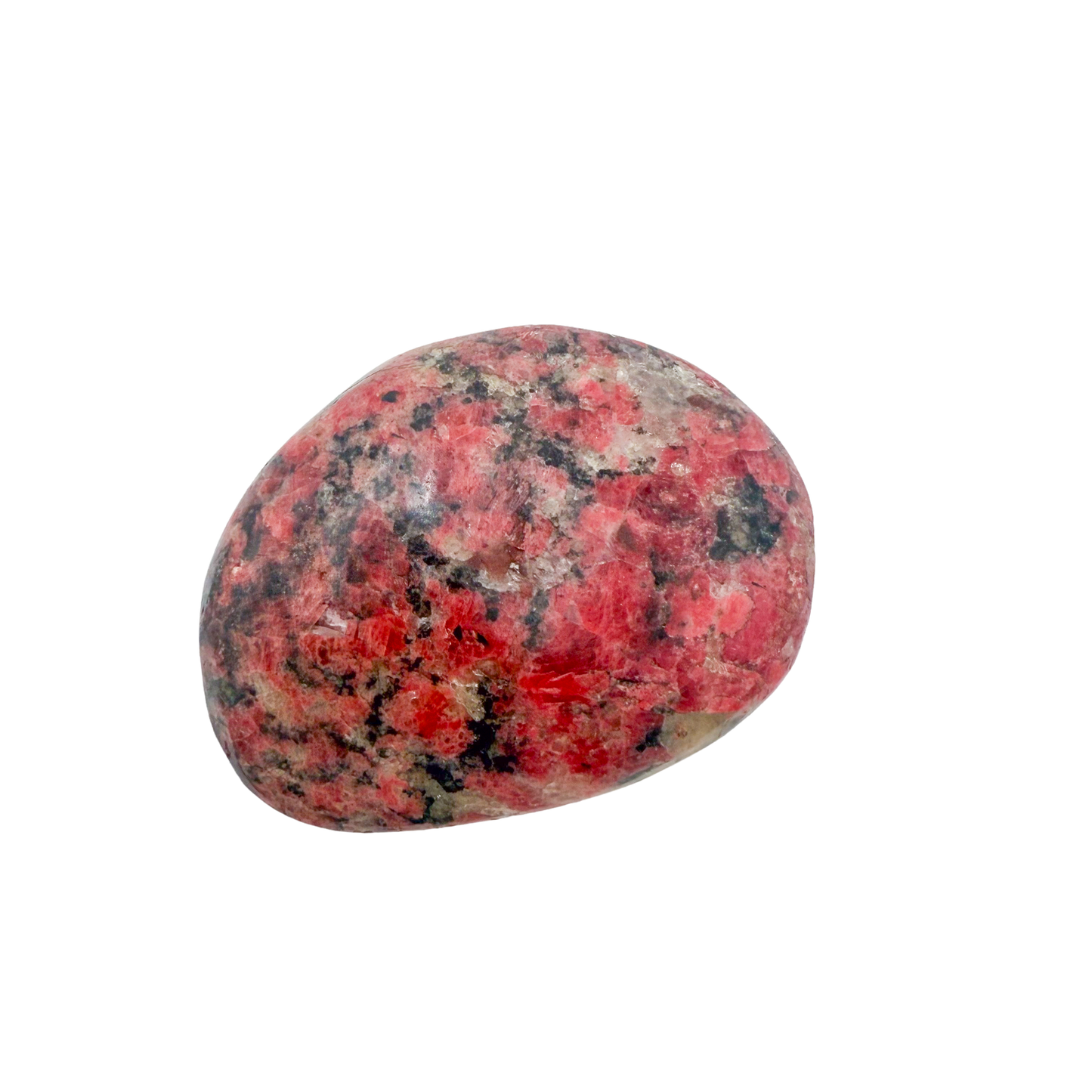 AA grade Rhodonite polished free form from Masvingo, Zimbabwe, rose pink with black manganese veining