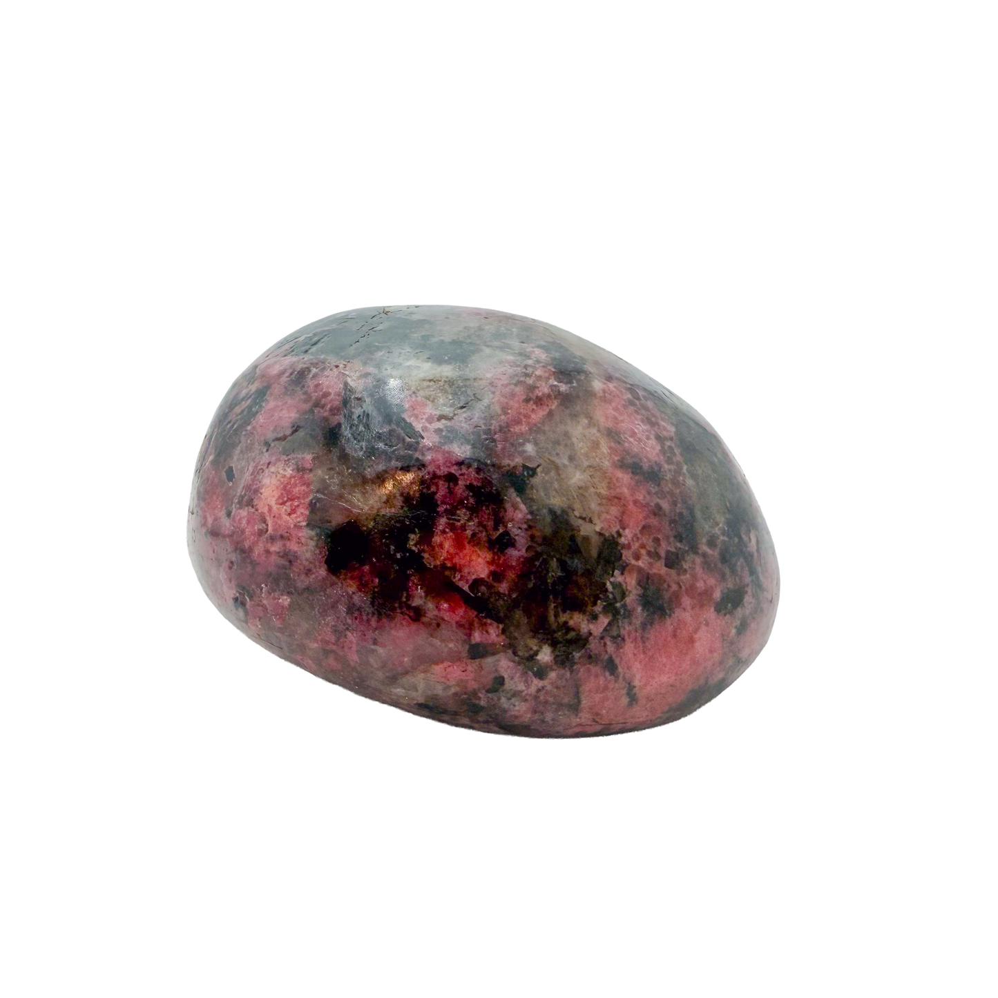 Rhodonite polished free form from Zimbabwe, alternate view