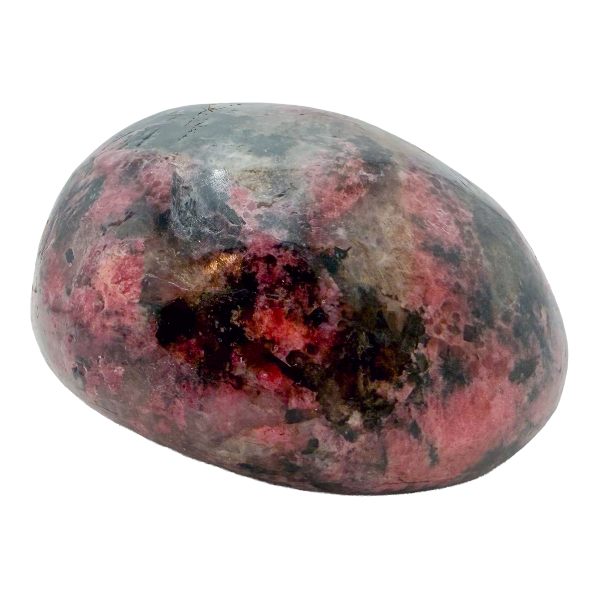 Rhodonite polished free form from Zimbabwe, alternate view