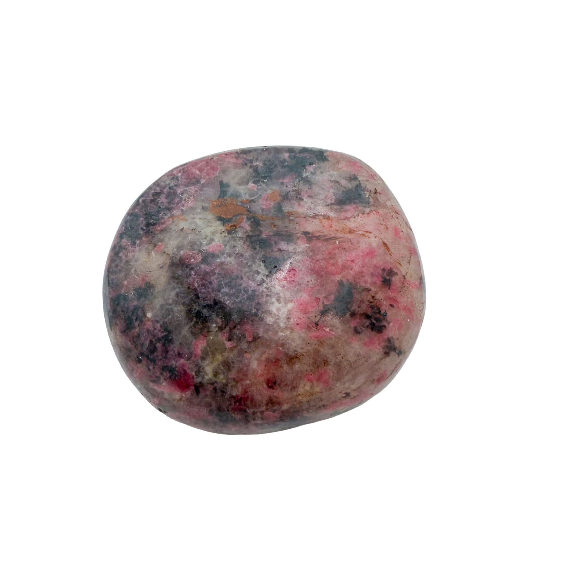 Rhodonite polished free form from Zimbabwe, alternate view