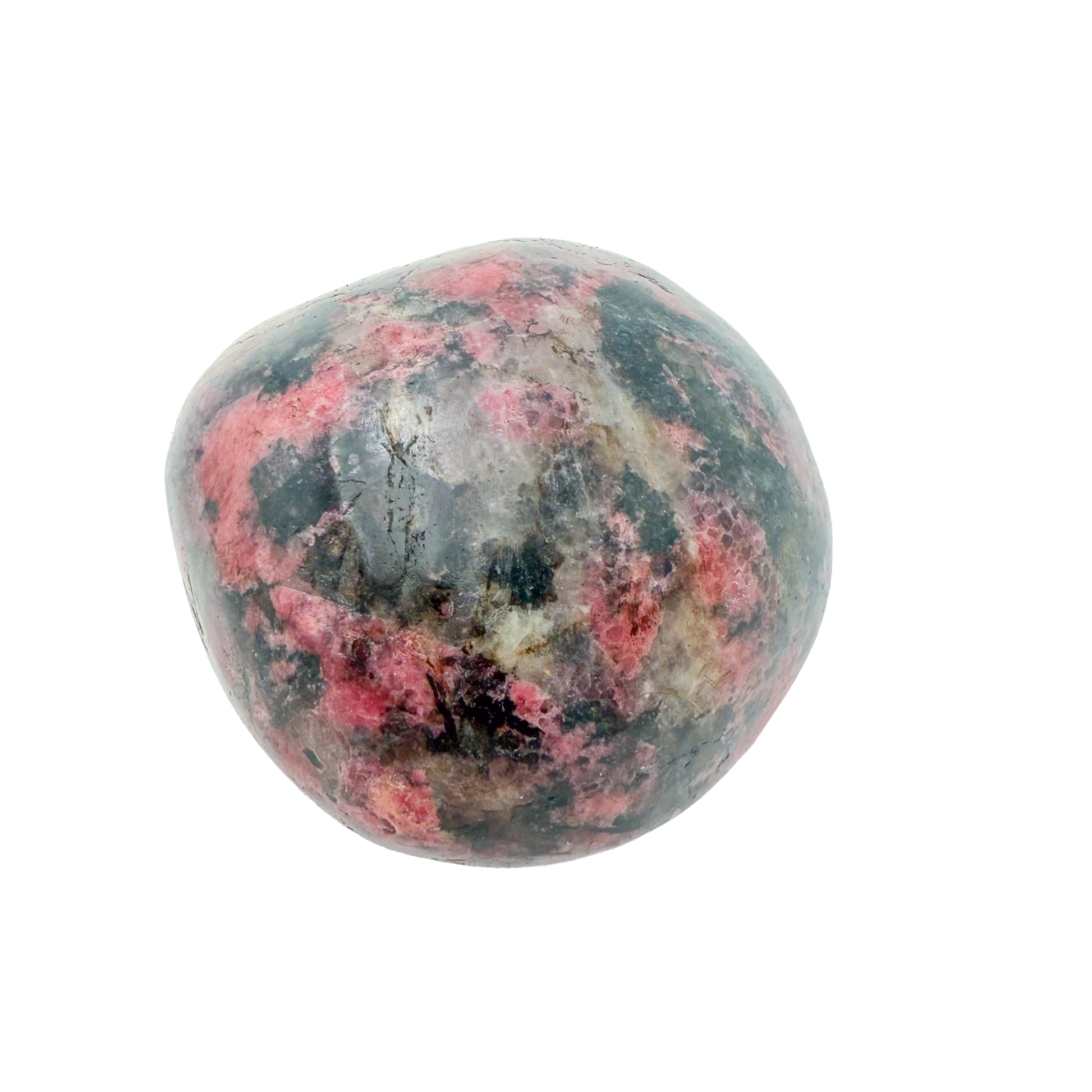 Rhodonite polished free form from Zimbabwe, alternate view
