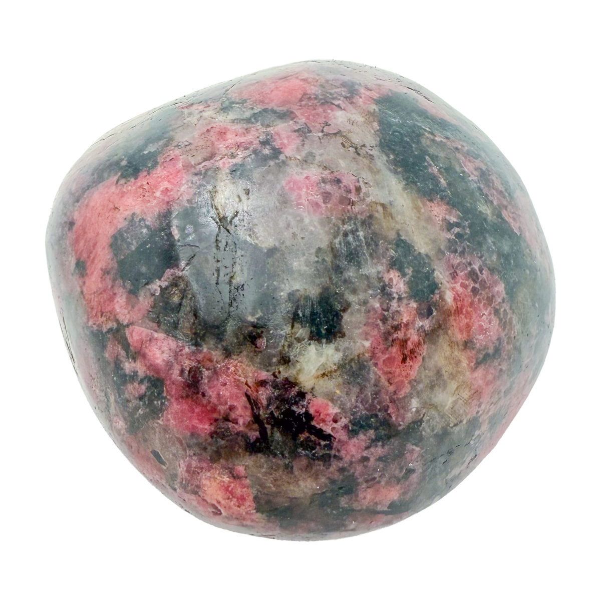 Rhodonite polished free form from Zimbabwe, alternate view