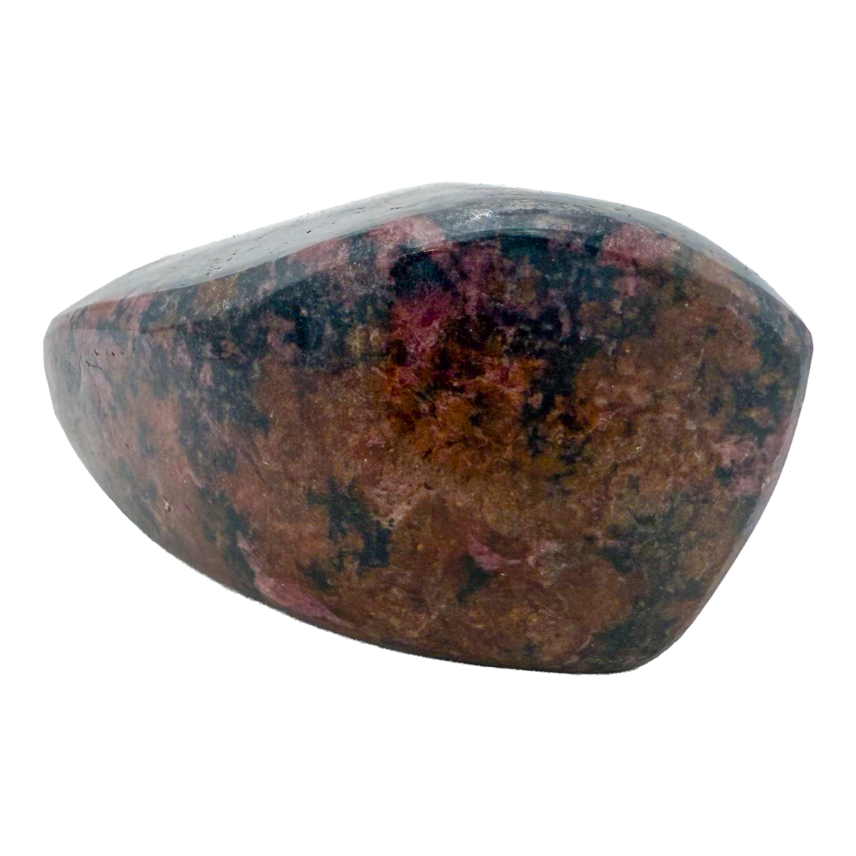 Rhodonite polished free form from Zimbabwe, alternate view