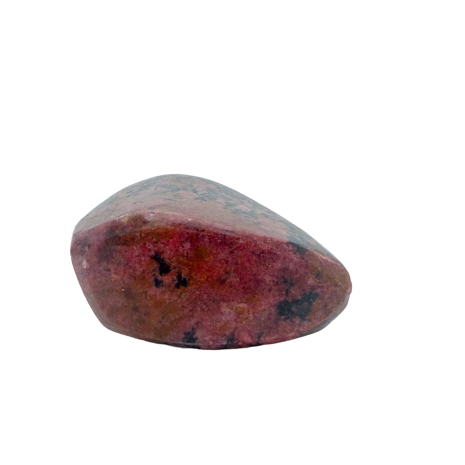 AA grade Rhodonite polished free form from Masvingo, Zimbabwe, rose pink with black manganese veining
