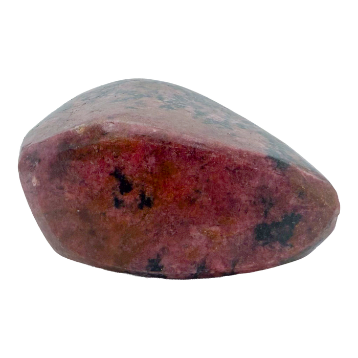 AA grade Rhodonite polished free form from Masvingo, Zimbabwe, rose pink with black manganese veining