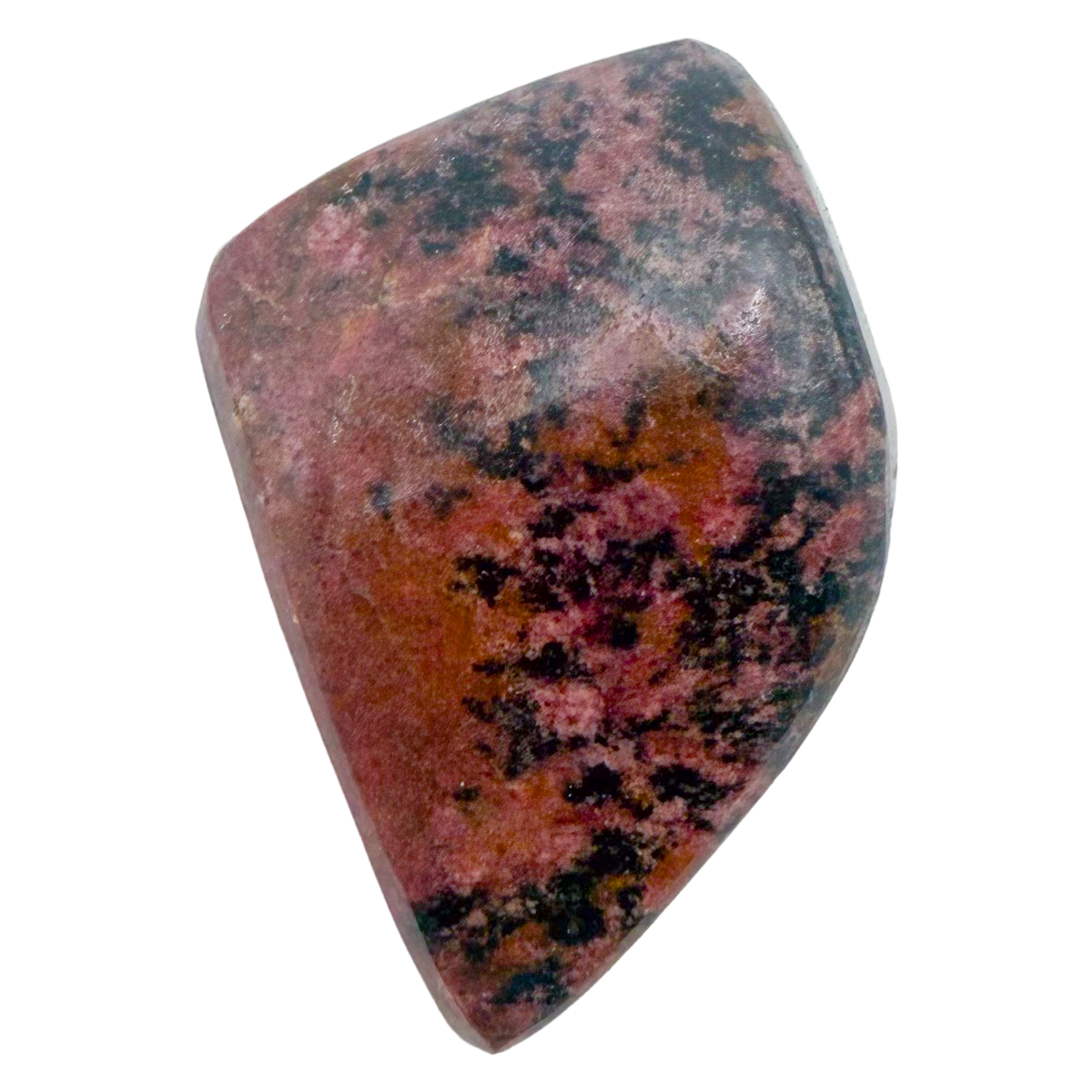 Rhodonite polished free form from Zimbabwe, alternate view