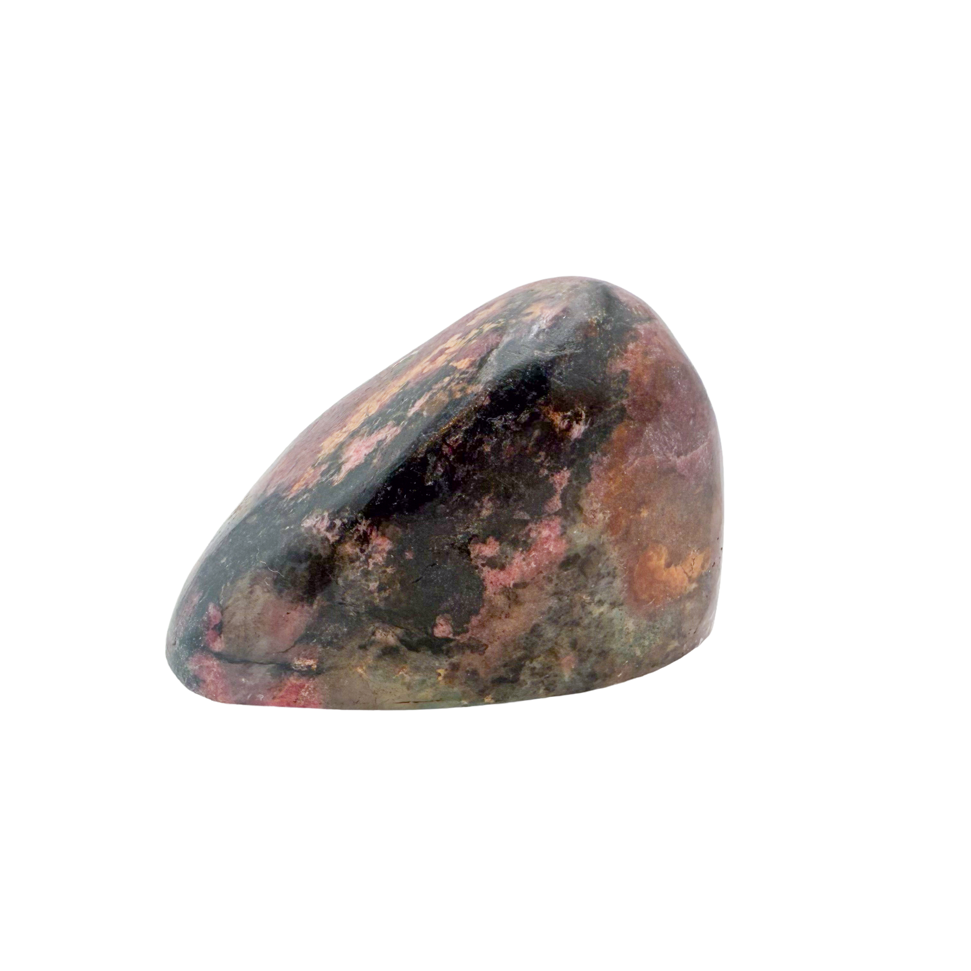 Rhodonite polished free form from Zimbabwe, alternate view