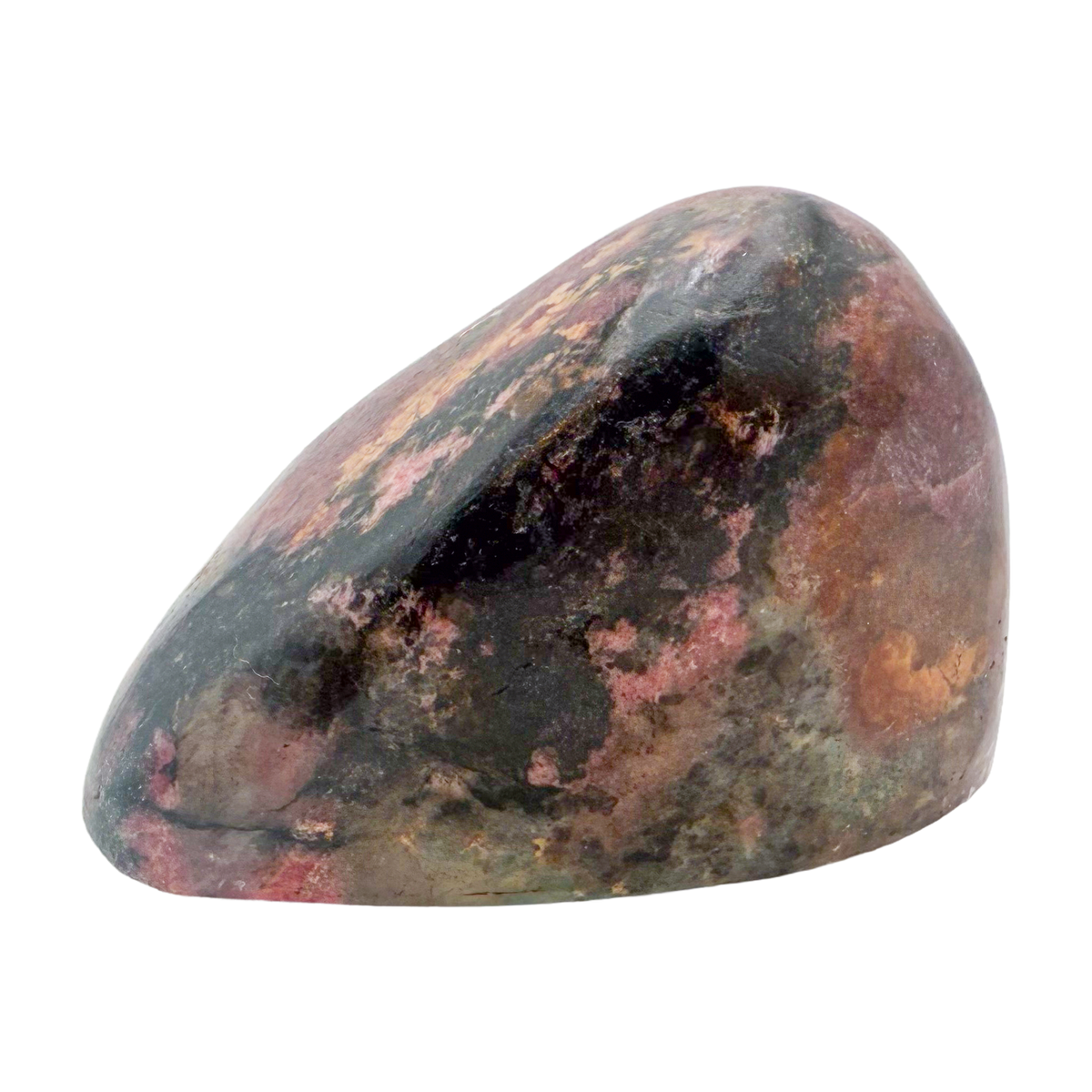 Rhodonite polished free form from Zimbabwe, alternate view