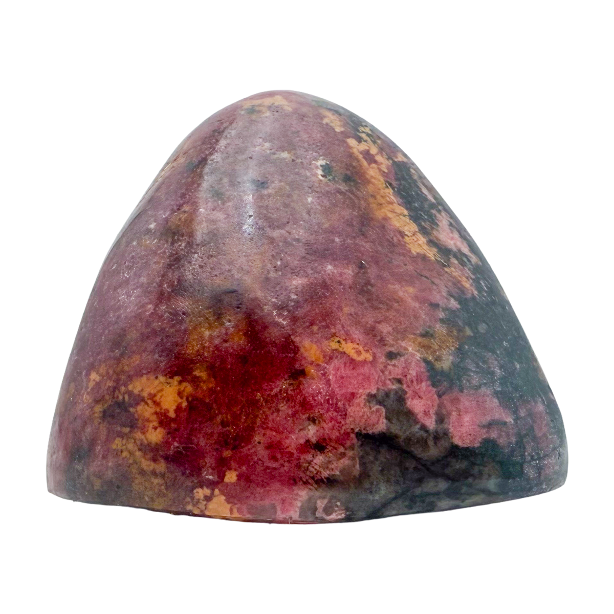 AA grade Rhodonite polished free form from Masvingo, Zimbabwe, rose pink with black manganese veining