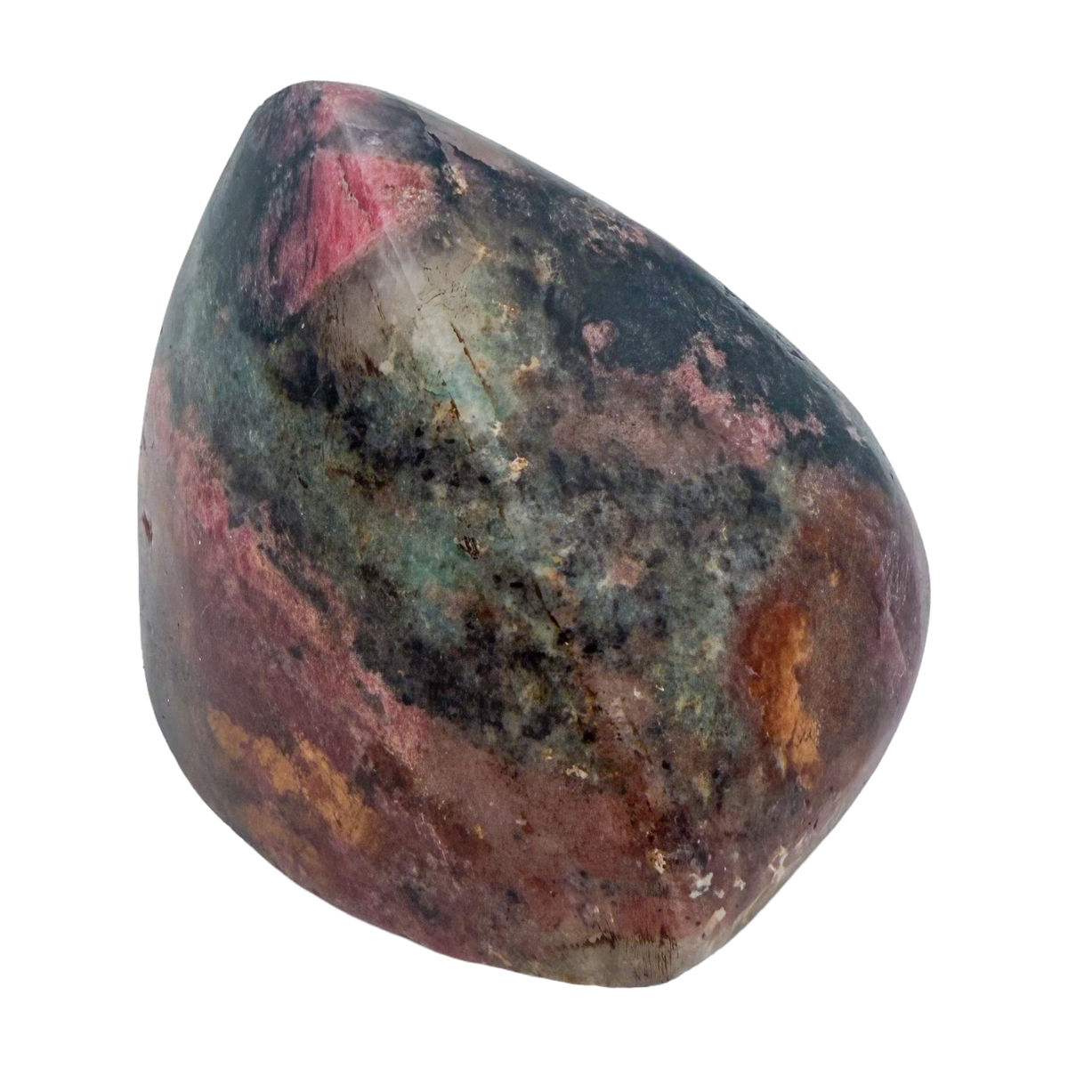 Rhodonite polished free form from Zimbabwe, alternate view