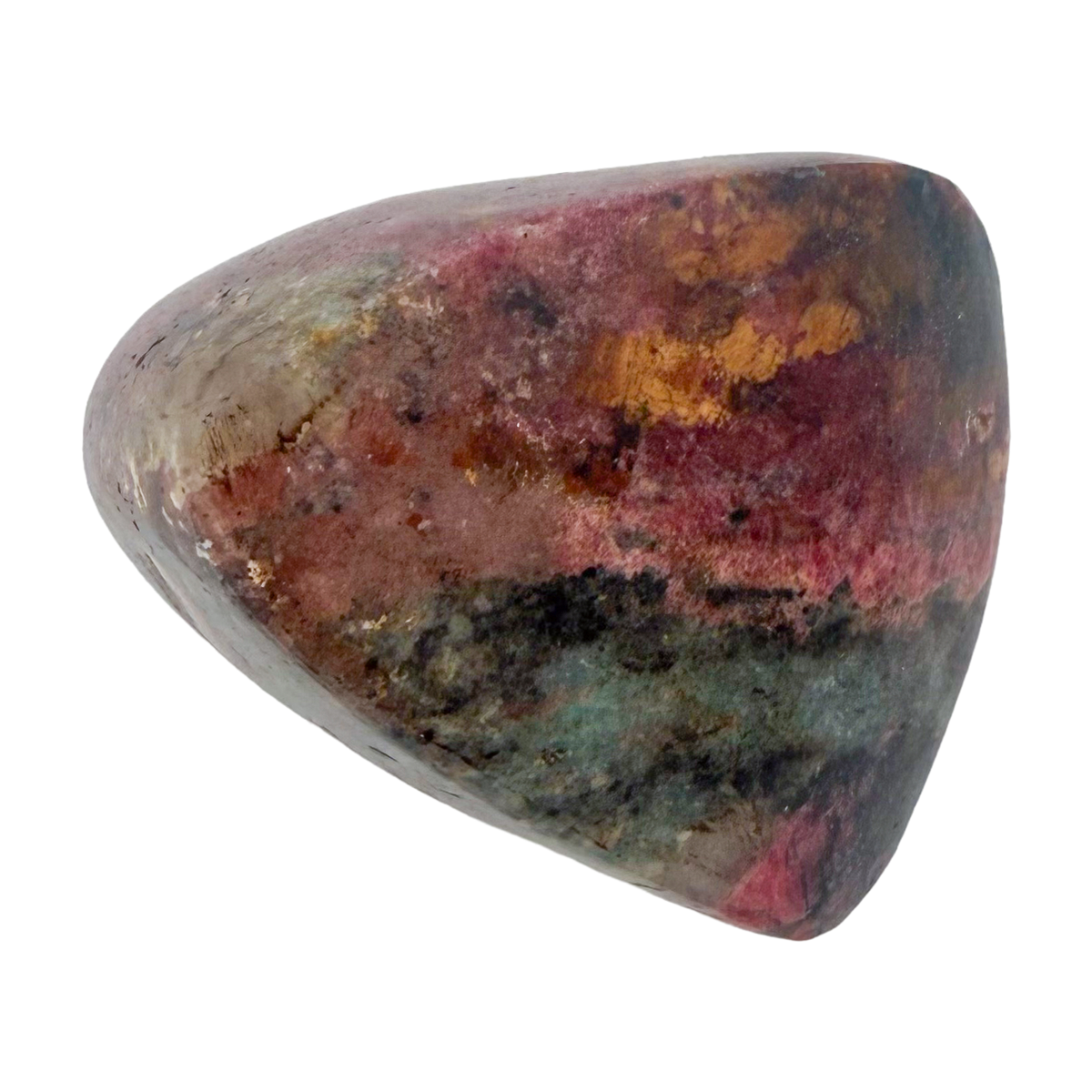 Rhodonite polished free form from Zimbabwe, alternate view