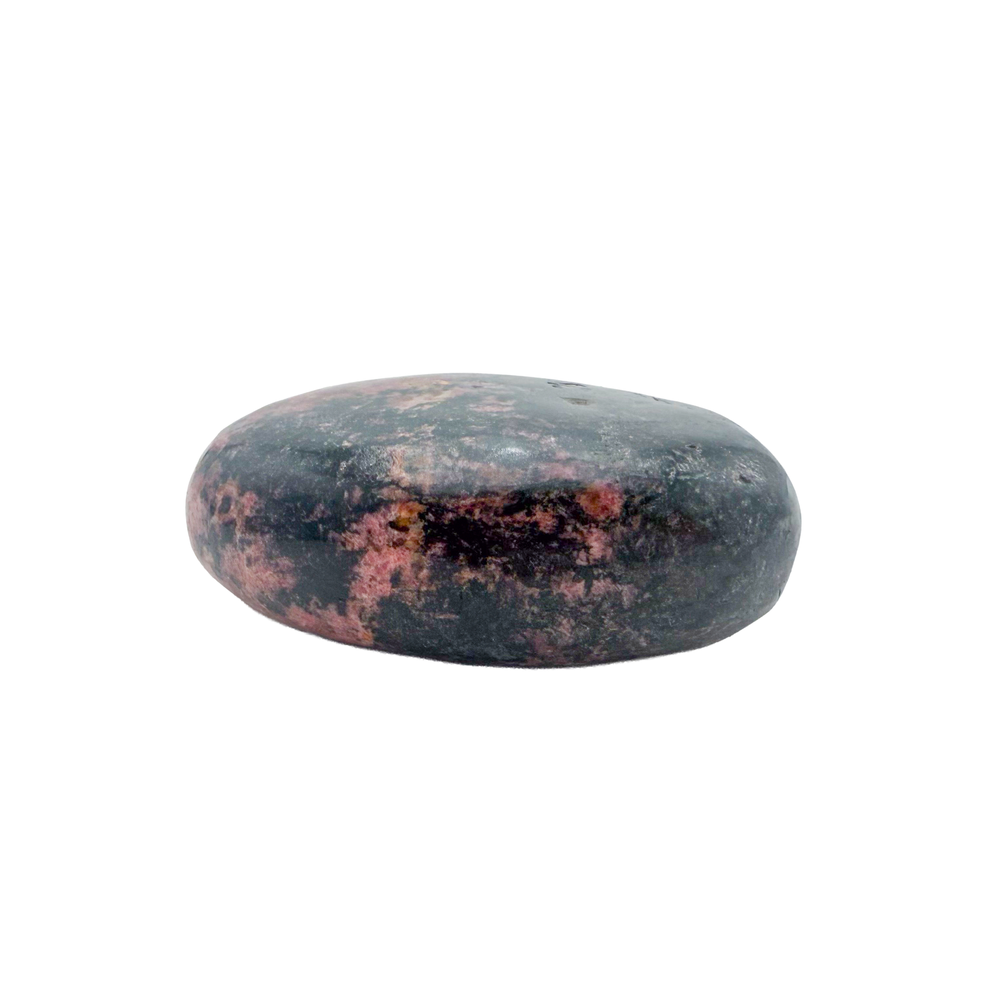 Rhodonite polished free form from Zimbabwe, alternate view