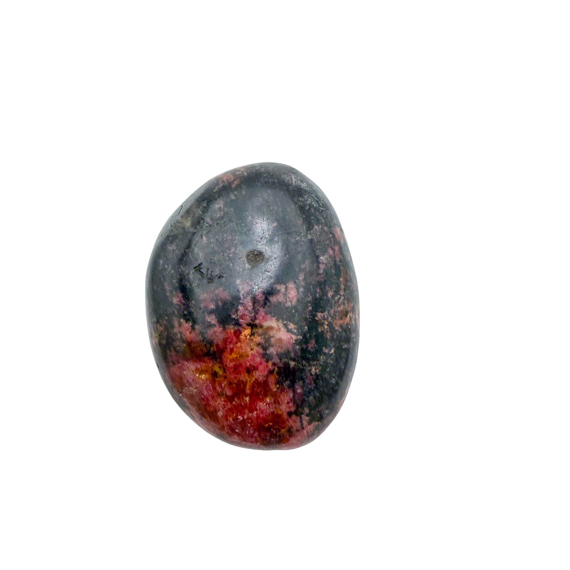 AA grade Rhodonite polished free form from Masvingo, Zimbabwe, rose pink with black manganese veining