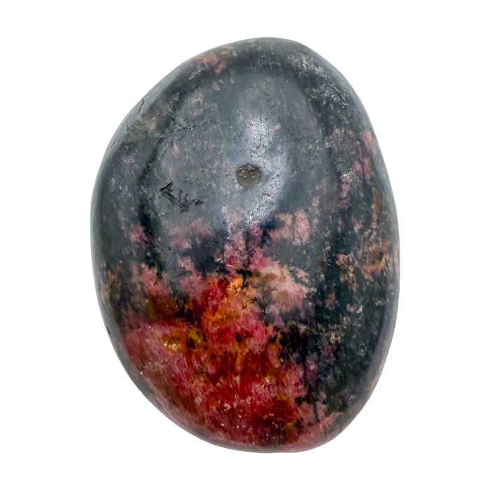 AA grade Rhodonite polished free form from Masvingo, Zimbabwe, rose pink with black manganese veining