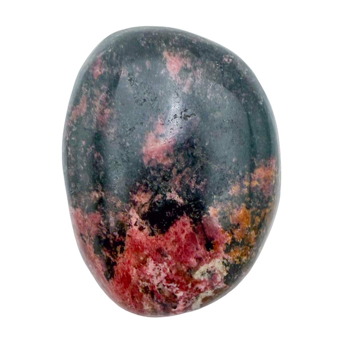 Rhodonite polished free form from Zimbabwe, alternate view