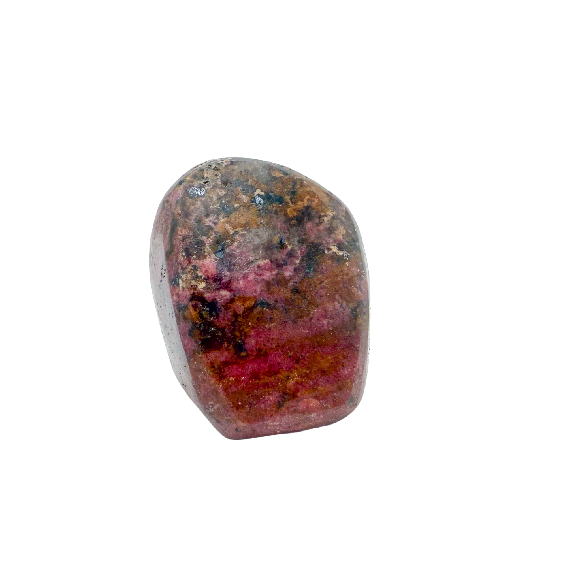 Rhodonite polished free form from Zimbabwe, alternate view