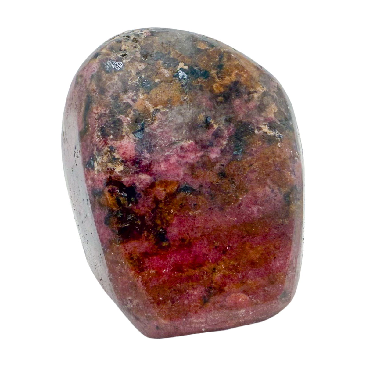 Rhodonite polished free form from Zimbabwe, alternate view
