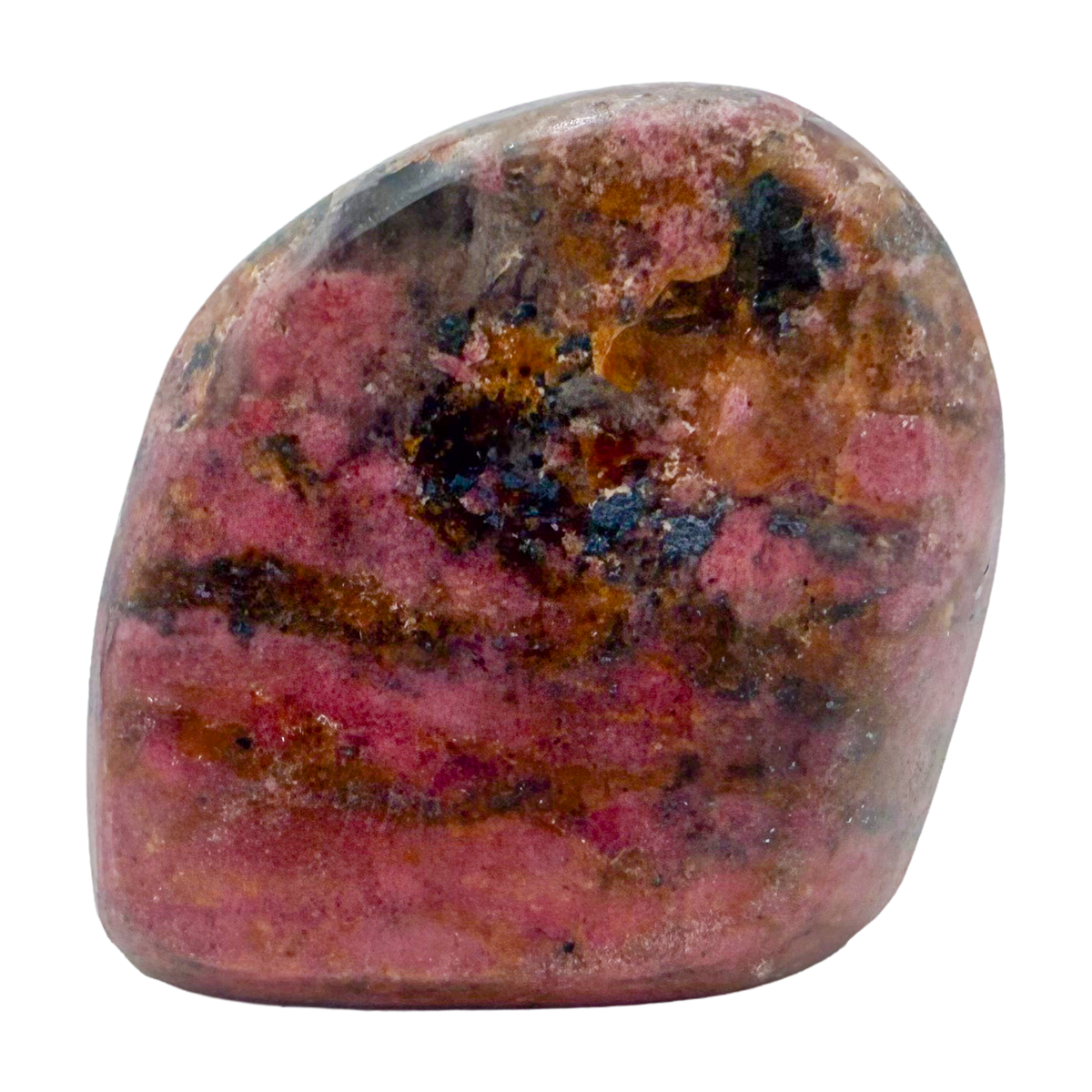 Rhodonite polished free form from Zimbabwe, alternate view