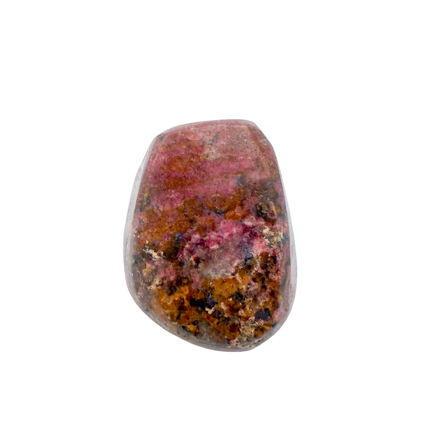 Rhodonite polished free form from Zimbabwe, alternate view