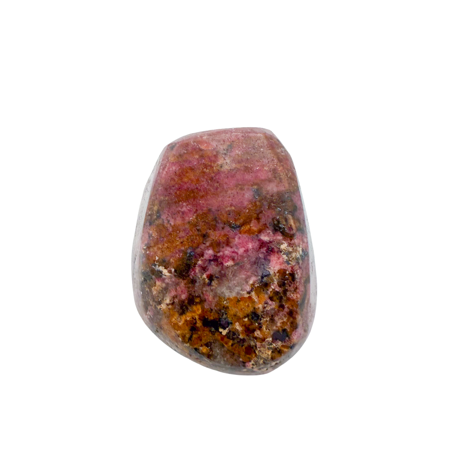 Rhodonite polished free form from Zimbabwe, alternate view