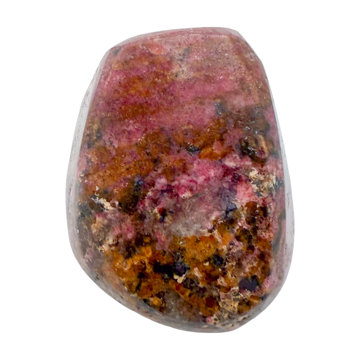 Rhodonite polished free form from Zimbabwe, alternate view