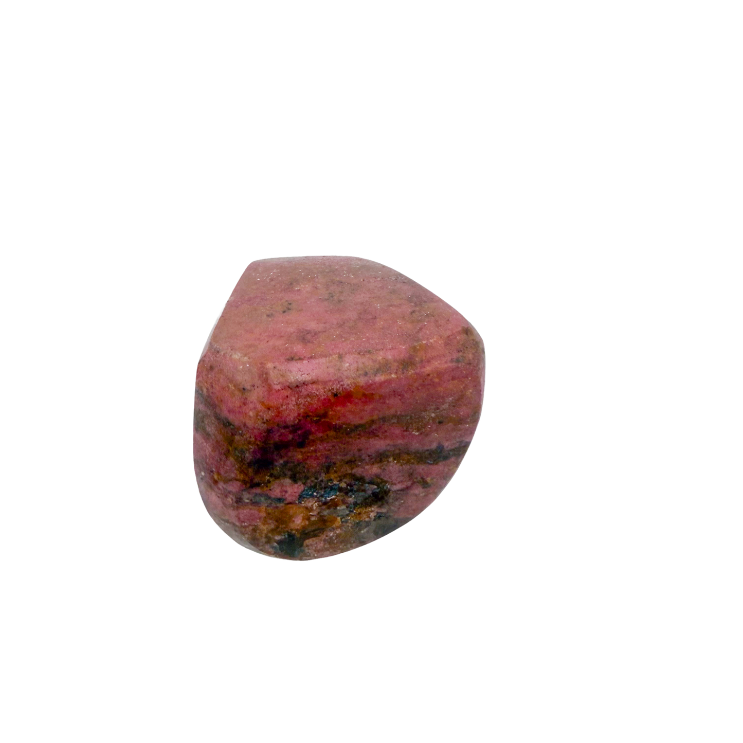 AA grade Rhodonite polished free form from Masvingo, Zimbabwe, rose pink with black manganese veining