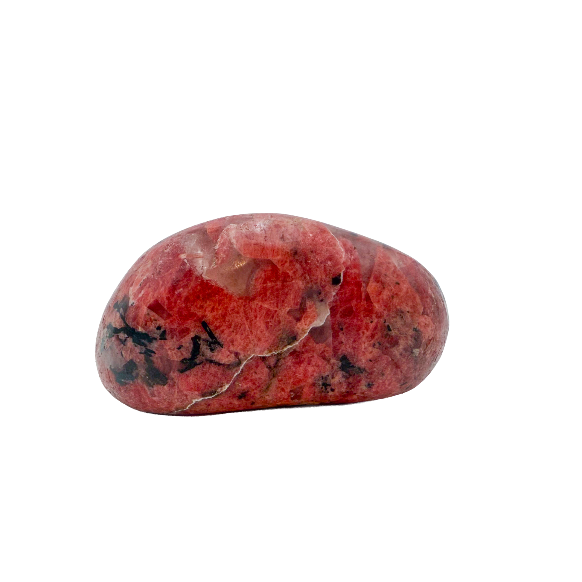 AA grade Rhodonite polished free form from Masvingo, Zimbabwe, rose pink with black manganese veining
