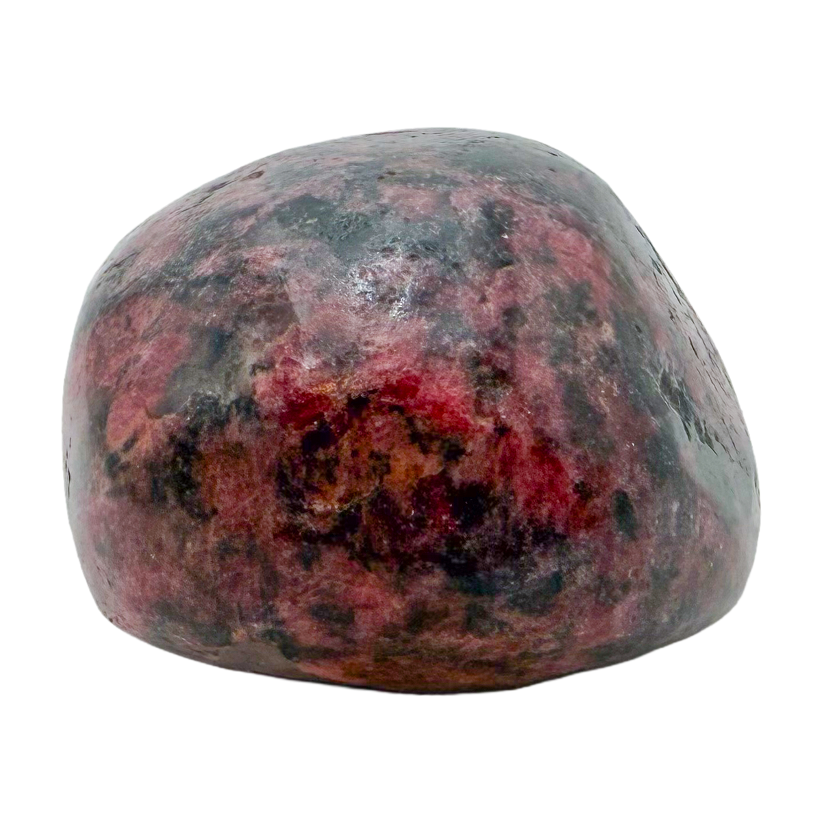 Rhodonite polished free form from Zimbabwe, alternate view