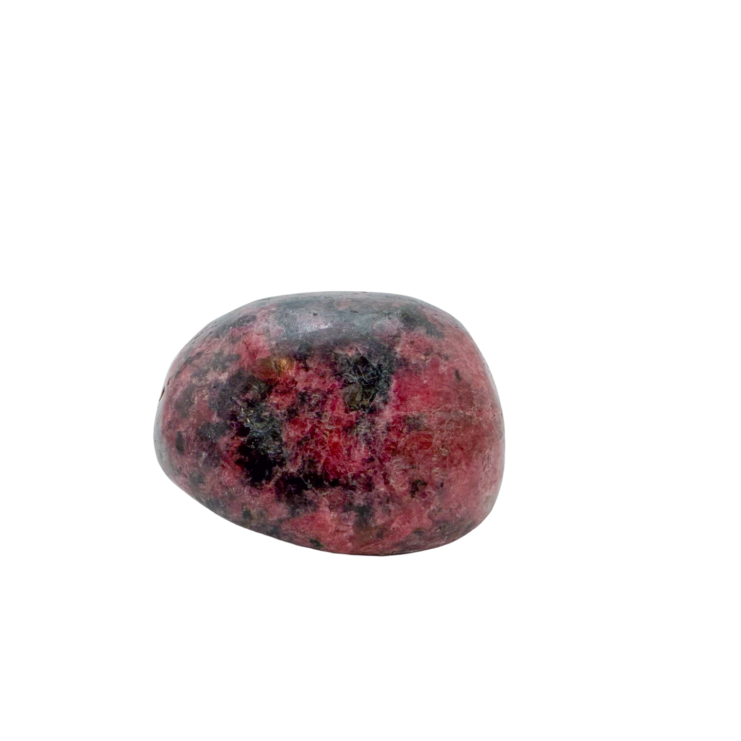 AA grade Rhodonite polished free form from Masvingo, Zimbabwe, rose pink with black manganese veining