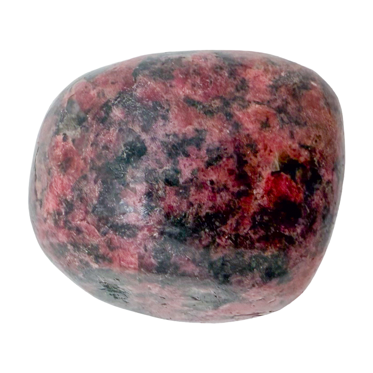 Rhodonite polished free form from Zimbabwe, alternate view