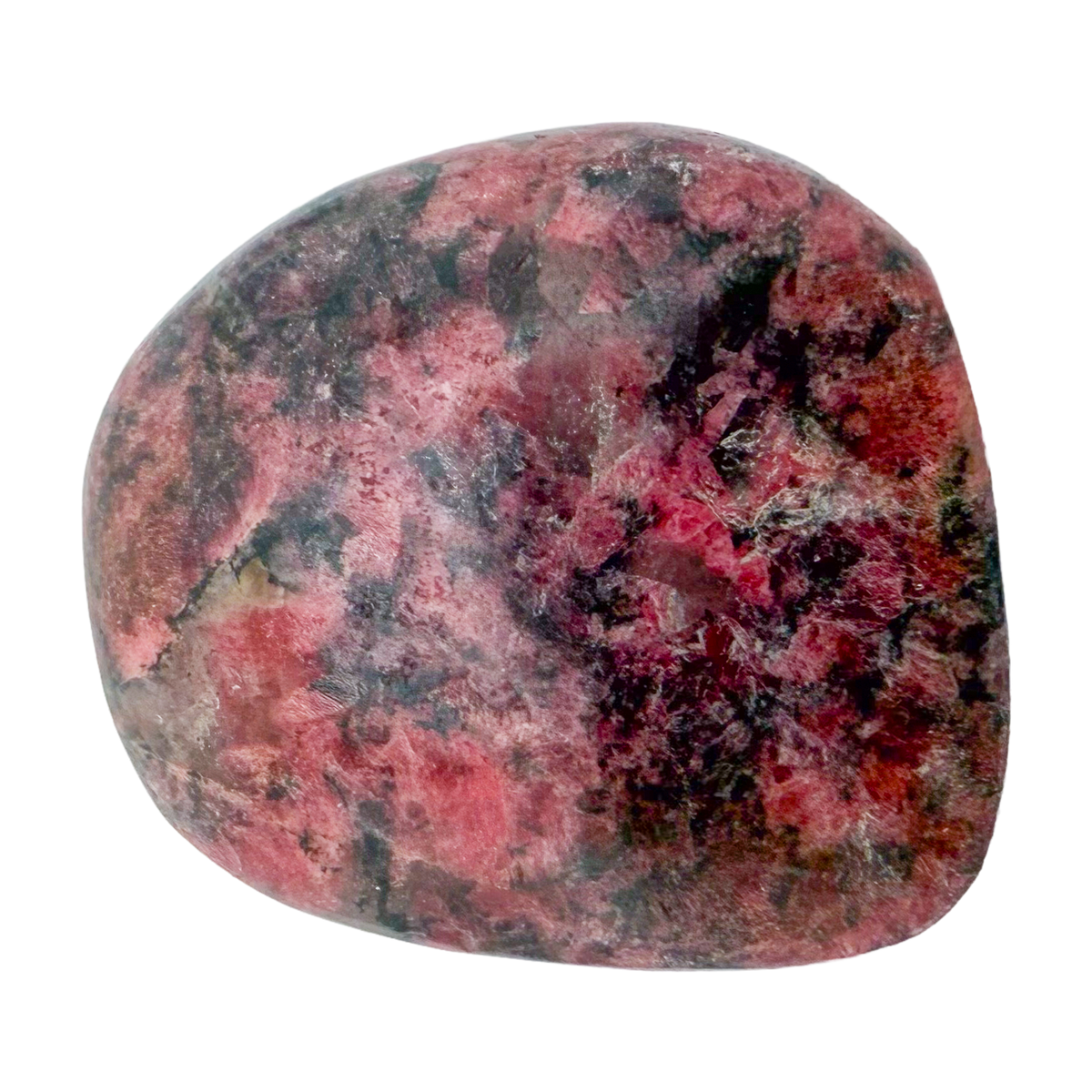 Rhodonite polished free form from Zimbabwe, alternate view