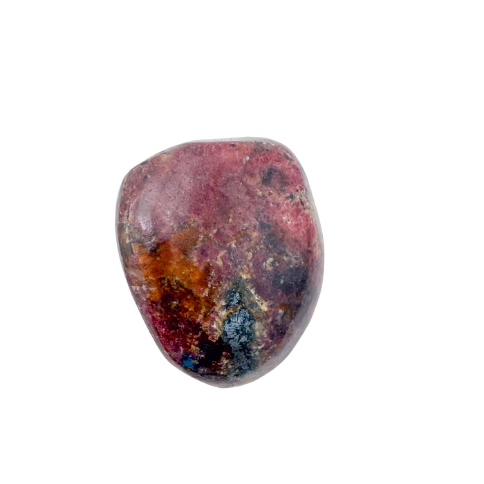 AA grade Rhodonite polished free form from Masvingo, Zimbabwe, rose pink with black manganese veining
