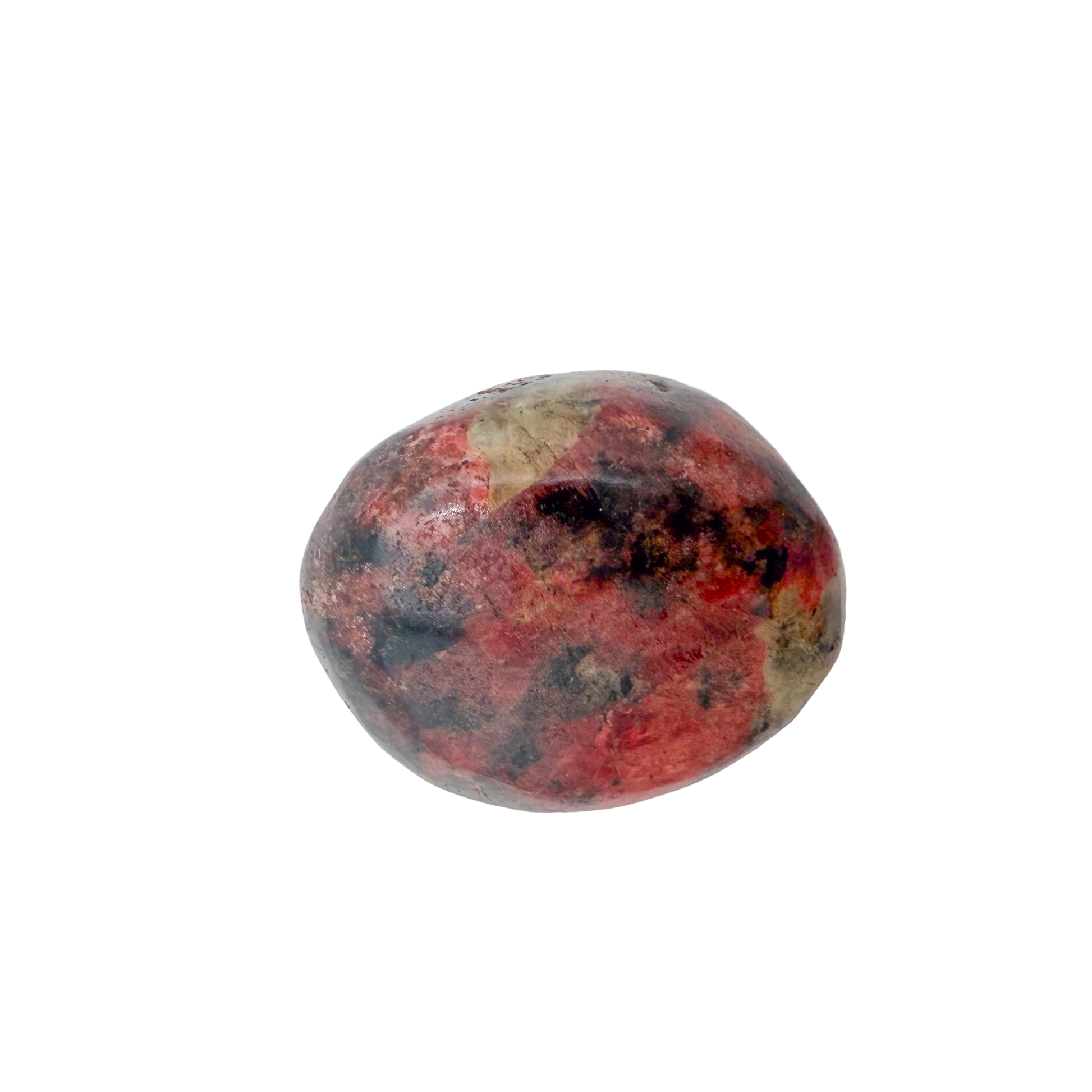 AA grade Rhodonite polished free form from Masvingo, Zimbabwe, rose pink with black manganese veining