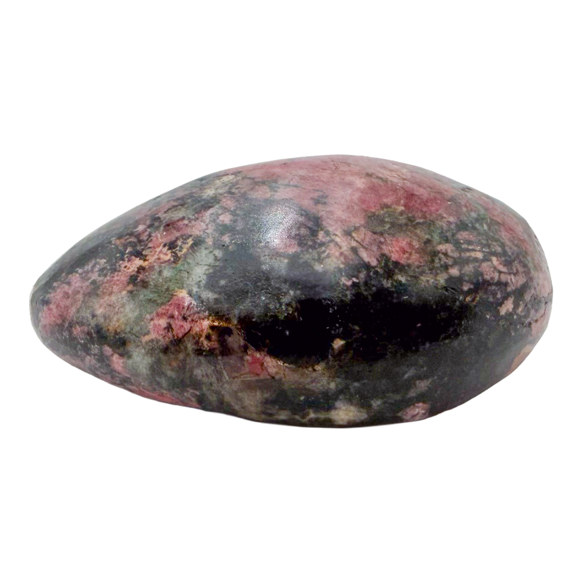 Rhodonite polished free form from Zimbabwe, alternate view