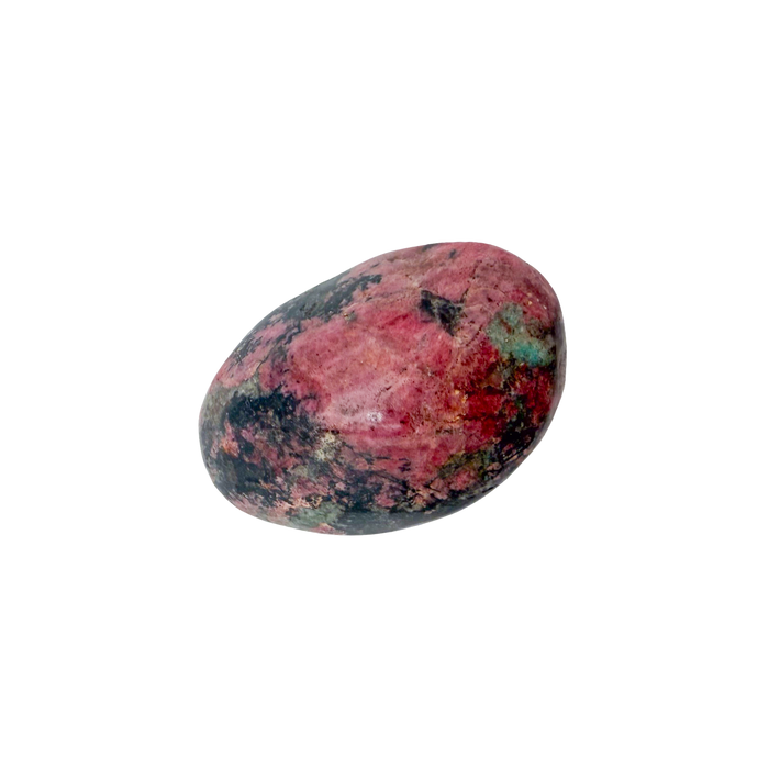 AA grade Rhodonite polished free form from Masvingo, Zimbabwe, rose pink with black manganese veining