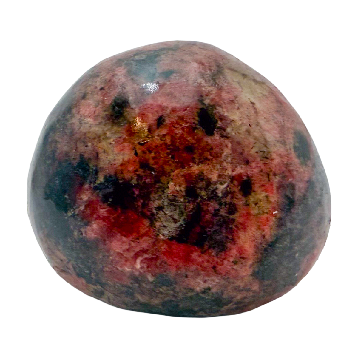 Rhodonite polished free form from Zimbabwe, alternate view