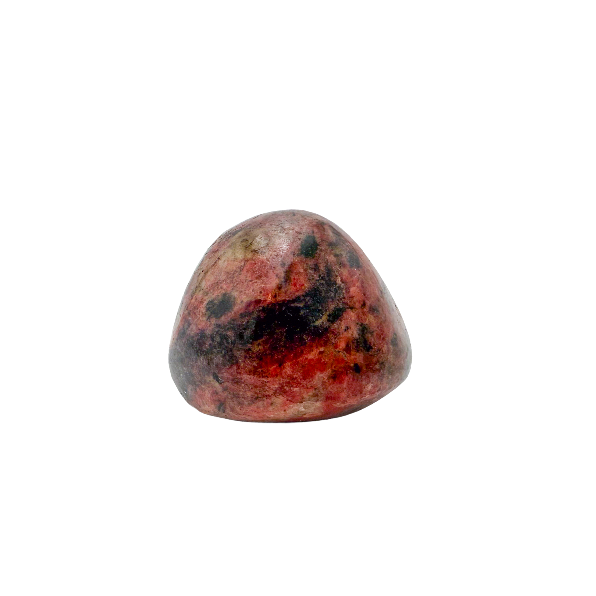 AA grade Rhodonite polished free form from Masvingo, Zimbabwe, rose pink with black manganese veining
