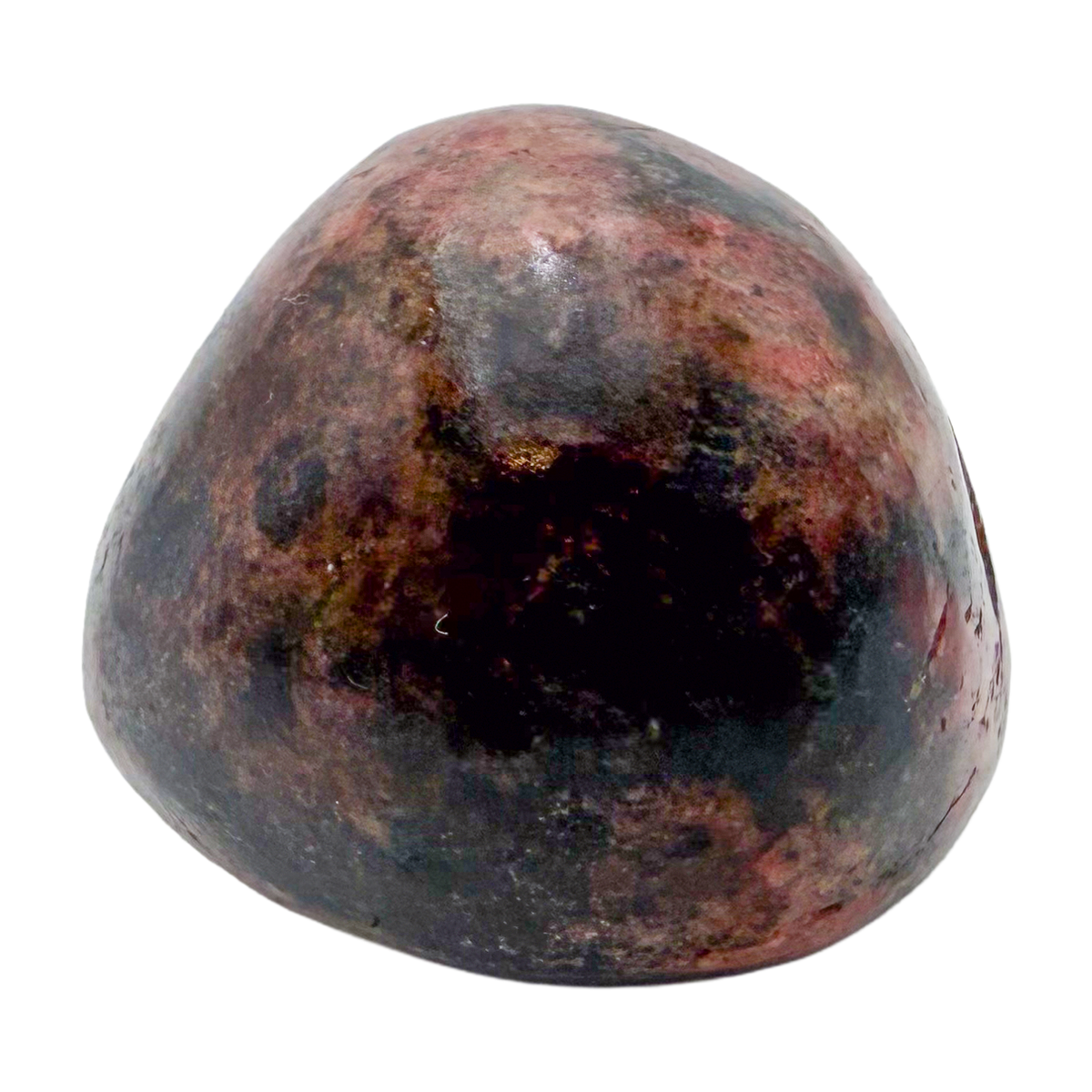 Rhodonite polished free form from Zimbabwe, alternate view