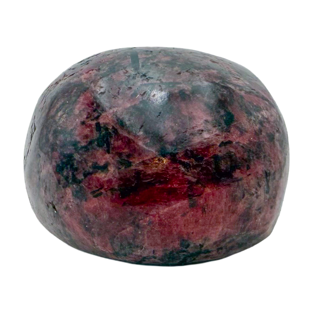 AA grade Rhodonite polished free form from Masvingo, Zimbabwe, rose pink with black manganese veining