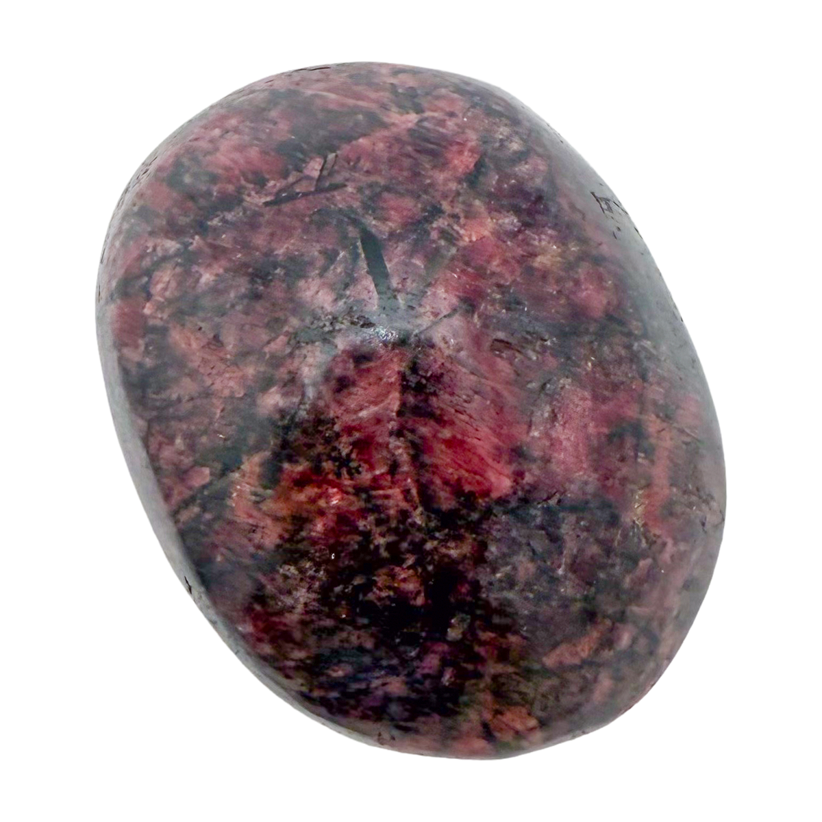 Rhodonite polished free form from Zimbabwe, alternate view